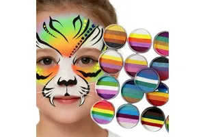Kids Safe Water Washable Face Paint, Bright Colors Non-Toxic Formula, Easy to Use for Birthday Party Festival Art Painting