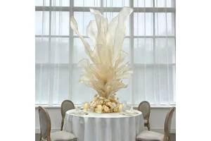New Giant Silk Organza Art Installation Wedding Table Centerpiece Decoration Table Flower and Stand Decoration for Wedding