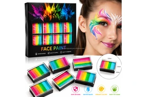 Neon Body Art Water Activated Liner Halloween Palette Face Painting Kit Professional Clown Makeup UV Paint Pinturas Faciales