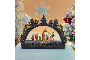 2025 Christmas New Creative Night Light Ornaments Decorations Religious Snow Lantern Christmas Gift