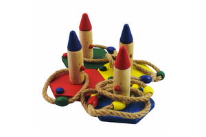 Promotional Custom Clown Shaped Wood Toss Game Set for Funny Party Family