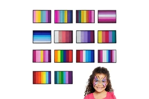 Bulk 14-Style Split Cake Face Paint | Water-Based | Festival Wholesale .