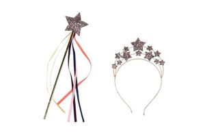 2pcs/Set Star Wands Toy Set with Star Headband Kids Birthday Party Supplies Children Glitter Fairy Magic Sticks Set