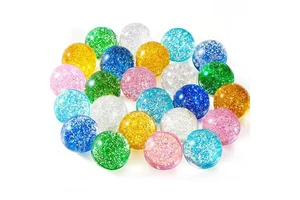 Glitter Bouncing Balls - Assorted Sparkling Colors, Durable Rubber Party Favors, Prizes, Easter Egg Hunt Decorations