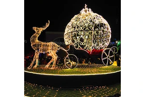 Commercial Grade Outdoor LED Pumpkin Horse Carriage Light Christmas Festive Display Holiday Decoration For City Festival Event