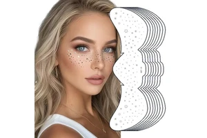 Waterproof Silver Freckles Temporary Tattoo Sticker Sweat-Resistant Face Patch Holiday Parties Mixed Body Tattoo Print Festivals