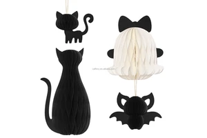 Halloween Paper Decoration Party Supplies Christmas Ornaments Paper Balls with Magnet for Home Decor