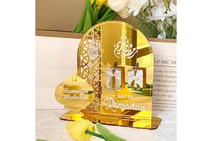 Muslim Islamic Eid Mubarak White Black Gold Silver Countdown Calendar Table Ramadan Accessories 2026 Acrylic Ramadan Decorations