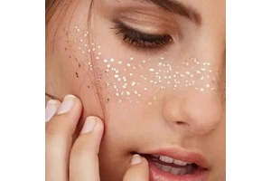 Gold Foil Metallic Freckles Temporary Tattoo Sticker Water Transfer Face Makeup for Party Decorations Printed on Paper