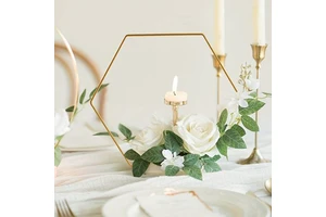 Tabletop Wedding Table Centerpieces Gold Metal Wedding Centerpieces Table Decorations with Flowers