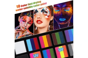Professional 26-Color Tattoo Face Body Paint Water Activated Face Painting for Party Body Painting Supplies
