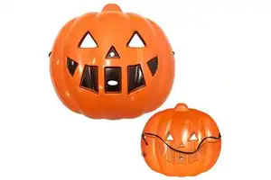 Wholesale Halloween Thick Plastic Large Orange Pumpkin Cosplay Mask, Full Face Costume Prop for Kids & Party Decoration