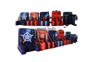 5 in 1 Halloween Carnival Games Inflatable Pumpkin Ring Toss Games axe Throwing Dart Games Combos for Adults and Children