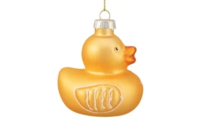 MRS Make Yellow Holiday Collections Duck Glass Christmas Ornament