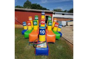 New Arrival Interactive Carnival Fun Ring Toss Game for Adult Kids Party Rental Interactive Inflatable Air Ring Toss Game