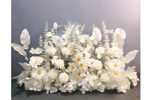 Custom Size Vintage Silk Floral Row Artificial Flowers Wedding Reception Table Centerpiece Arch Decorations for Reception Party