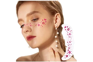 Cute European American Eco-friendly Paper Waterproof Face Tattoo Sticker Temporary Feature Carnival Party Valentine's Day