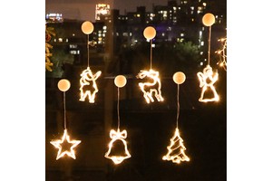 Battery Powered Holiday Christmas Ornament Decor Warm White LED Hanging Light