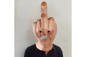 Disdain Middle Finger Latex Halloween Spoof Mask Bar DJ Dress Up Headgear Shake Tone Shooting Trick Props