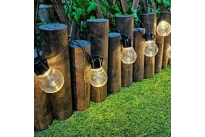 LED Solar RGB Warm White String Light G50 Retro Bulb IP44 Rated Outdoor Camping Garden Christmas Decor Plastic Dimmable