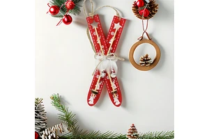 Hot Sale Wooden Sleigh Hanging Ornament for Christmas for Tree Decorations