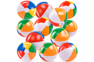 Rainbow Beach Balls, Inflatable Swimming Pool Toys for Summer Water Games & Kids Birthday Party Supplies