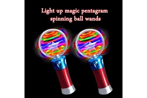 Custom Patterns Patriotic LED Light-Up Spinning Wand Magic Ball Toy for Party Favors Celebration Events Festival Gifts Giveaways