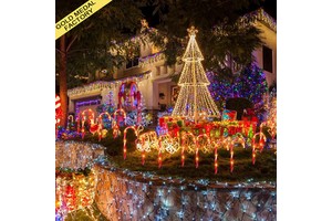Christmas Ornament 2025 Candy Cane Light Solar Outdoor Luz Navidad Natal Noel Xmas Yard Lawn Pathway Walkway Garden Stake Lights