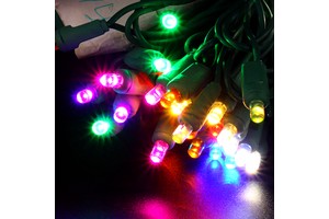 UL Certified Commercial Grade Multicolor Wide Angle LED Christmas Lights Green Wire 5mm Holiday Christmas Mini String Light Set