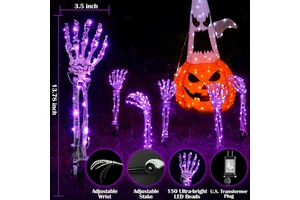 Halloween Festival Supplies Horror Atmosphere Style Garden Decoration Prop Creative Light Skeleton Ghost Hands