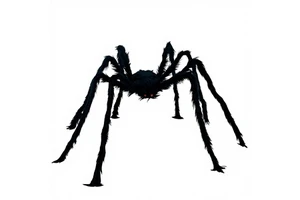 Cross-Border Halloween Black Spider Web Plush Haunted House Hanging Ornaments Simulation Prank Party Supplies