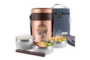2.0L With 3 Layer Double Wall Small Boxes Thermal Insulated Stainless Steel Tiffin Lunch Box Vacuum Food Container