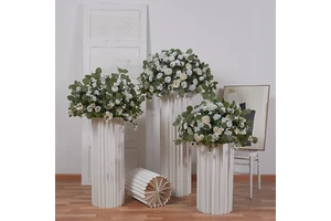 Wholesale Silk White Green Flower Ball Arrangements Artificial Flower Balls for Wedding Table Centerpieces Decoration