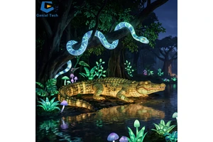 Custom Zoo Animal Lantern Festival Displays with Turnkey Light Installation Services for Wildlife Parks and Attractions