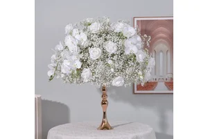 Luxury High Quality Customized Wedding Event Decoration Table Big Centerpiece Flower Rose Orchid Baby Breath Silk 60cm