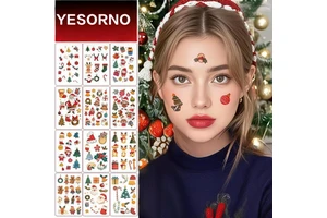 Christmas Temporary Paper Tattoos Cross Border Cartoon Children's Panda Fox Face Stickers Party Makeup Face & Body Painting