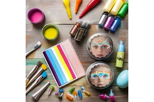 20g Water-Activated Kids Body Paints Non-Toxic Glow UV Light Rainbow and Milky Glitter Paints for Children Age Group