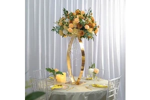 Wedding Floral Arrangement Table Wedding Centerpiece Gold Metal Flower Stand for Home Party Decor