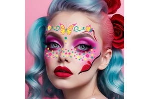 Neon Fluorescent Face Sticker Music Festival Tattoo Makeup Glitter Party Stickers Waterproof Temporary Tattoo Stickers Makeup