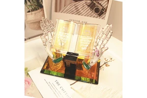 2025 New Ramadan Crystal Glass Ornament Home Decoration Desktop Ornament for Islamic Festival Supplies