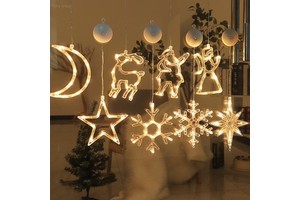 LED Christmas Elk Santa Claus Snowflake PVC Multi-Color Temperature High CRI 60 1-Year Warranty Garden Decorative Light String