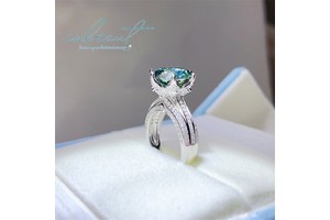 925 Silver Original 5 Carat Brilliant Cut Passes Diamond Test Real Natural Green Moissanite Wedding Ring for Women Fine Jewelry