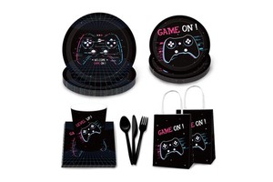 MM013 Video Game Controller PS Theme Party Tableware Set Party Supplies Table Setting for Party Game