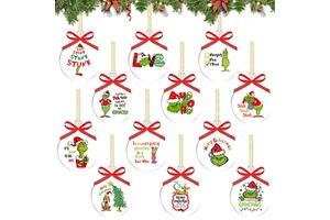 Factory Wholesale New Grinch Plastic Christmas Ornaments Plastic Crafts Tree Pendants Holiday Party Atmosphere Decorations