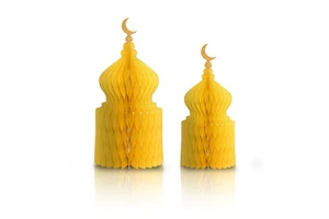 Ramadan Haneycomb Premium Paper Magnetic Eco-friendly Recyclable 3D Islamic Foldable Tabletop Ornament Home Mosque Festival