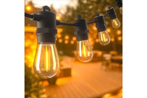 In Stock Commercial Grade S14 1W E26 Clear Glass LED String Lights Waterproof Outdoor Festoon for Garden Holiday Wedding
