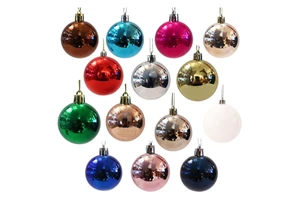 Bulk Set of Colorful PVC Christmas Decorative Balls Tree Ornaments 5.6.8cm for Holiday Decorations