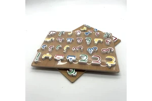 X-AB001 Kids Educational Toy Montessori Kids Learning Arabic Puzzle Arabic Puzzle Board Wooden Alphabet Board Puzzle Toys
