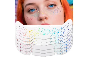 Women's Fashion Freckle Tattoo Sticker Waterproof Golden Silver Glitter Temporary Face Makeup for Holiday Music Parties Paper