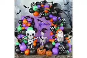 Halloween Balloon Arch Kit With Spider Skull Ghost Decorations Party Supplies Latex Balloons Set